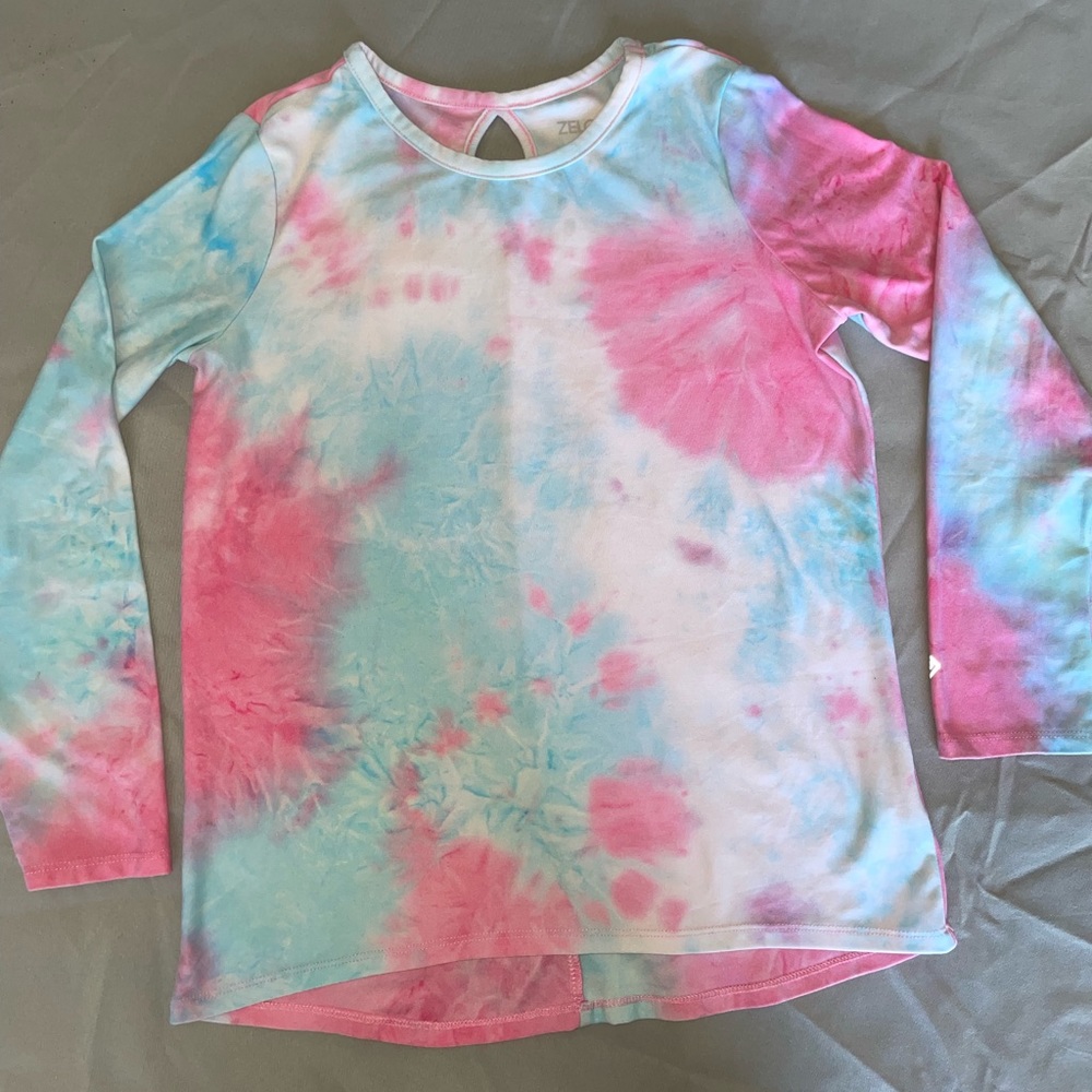 Pink and Blue girls tie dye long sleeve shirt (size 10-12 girls)